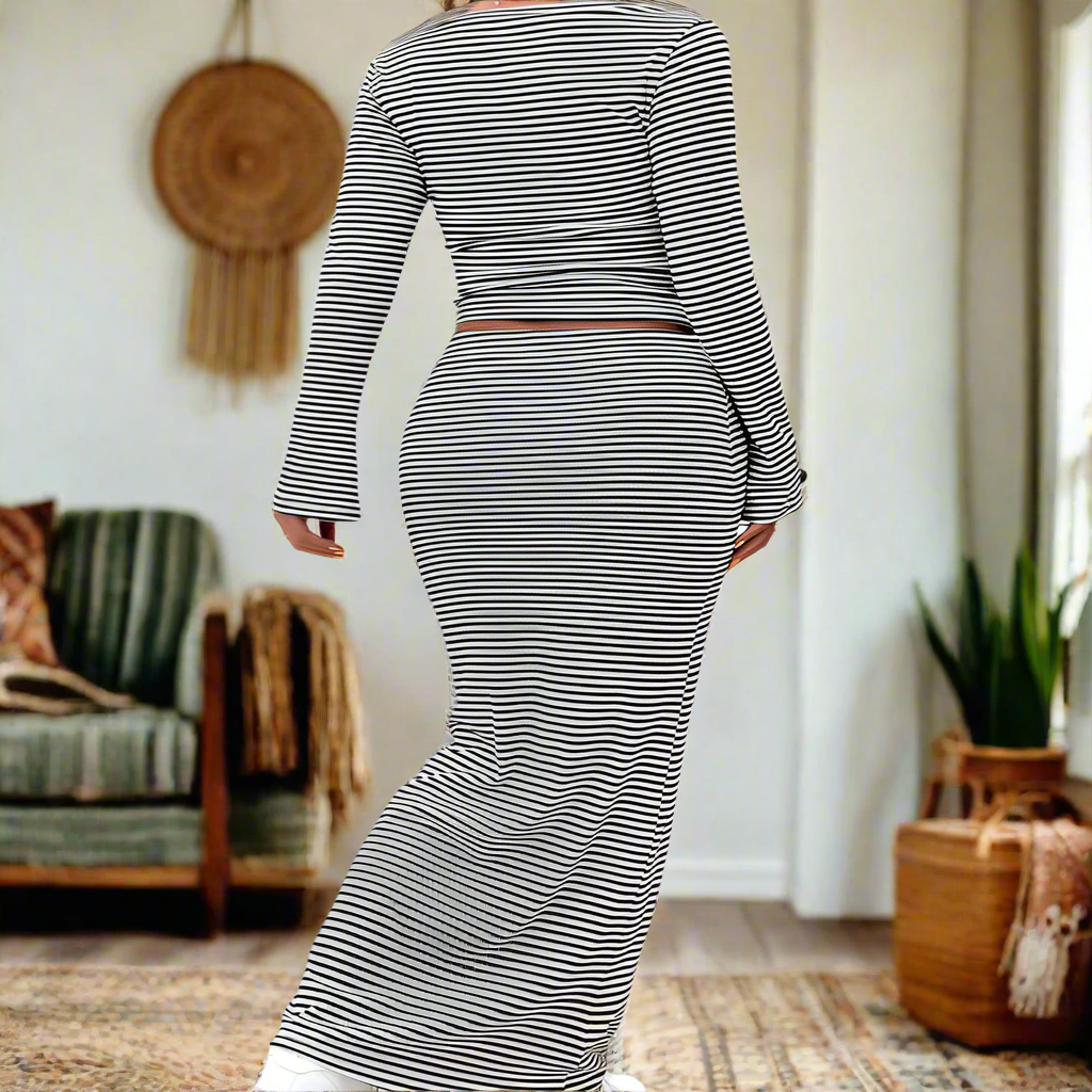 Long Sleeve Top & Maxi Skirt Set