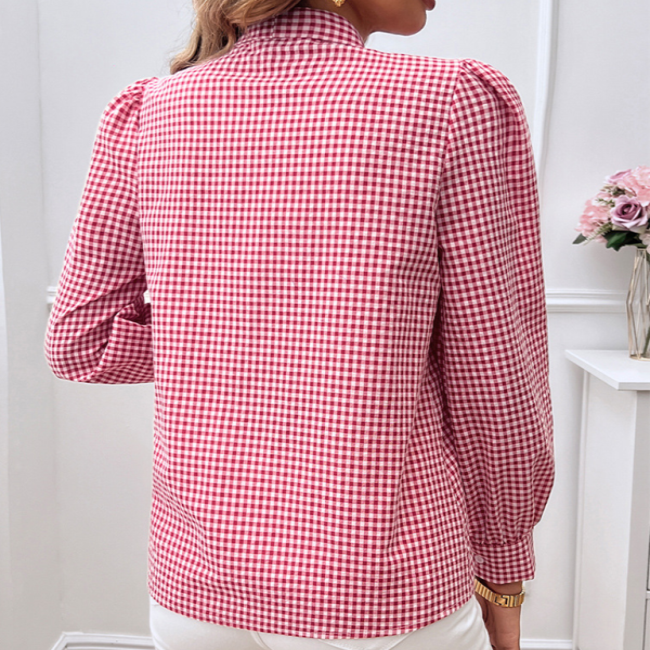 Plaid Long Sleeve Button Up Top