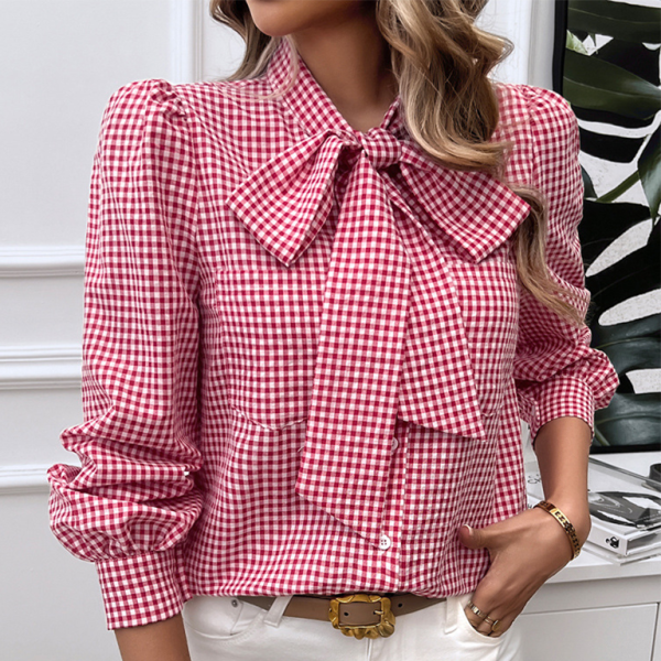 Plaid Long Sleeve Button Up Top