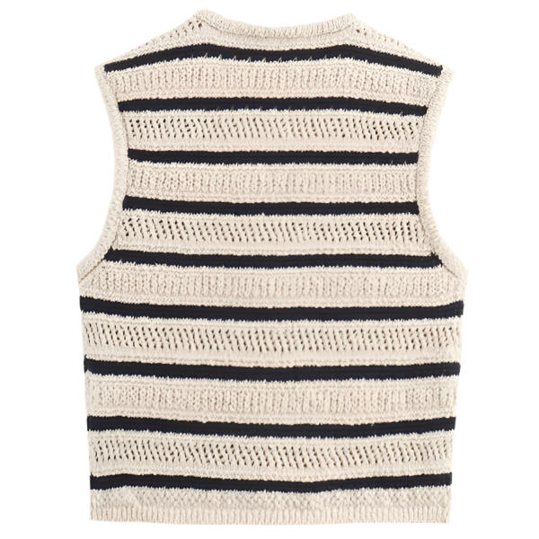 V-neck Striped Knitted Vest Top