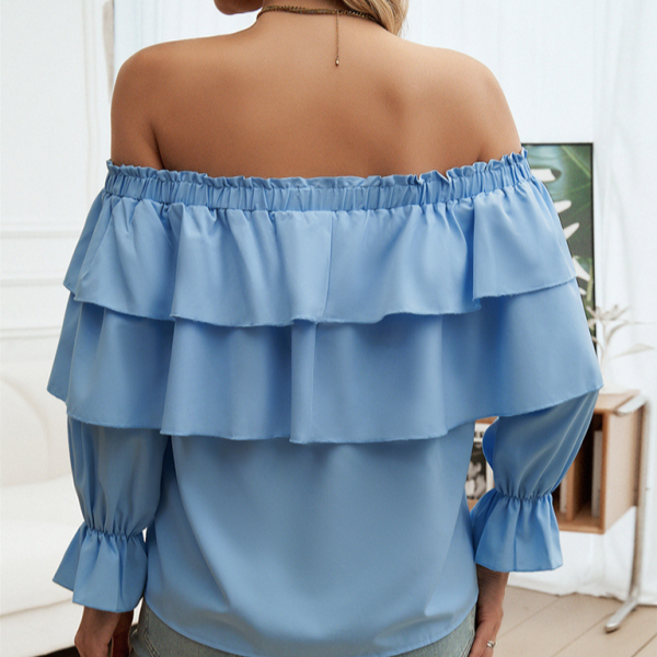 Ruffled Off The Shoulder Long Sleeve Top