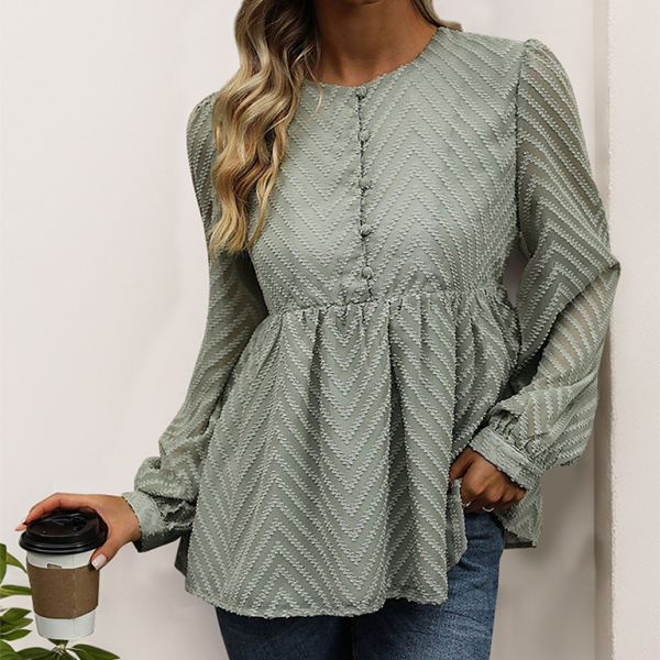 Half Button Long Sleeve Top