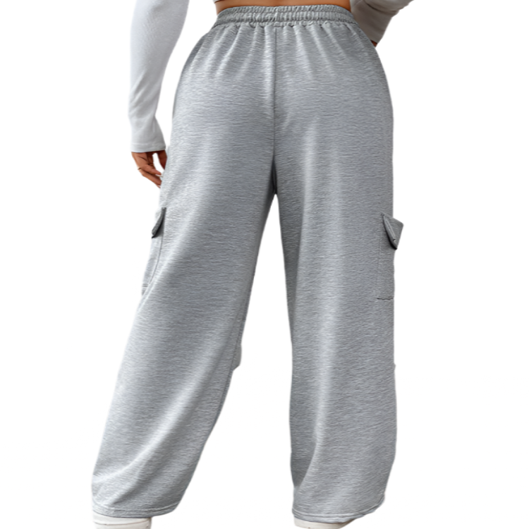 Grey Loose Straight Leg Sweatpants