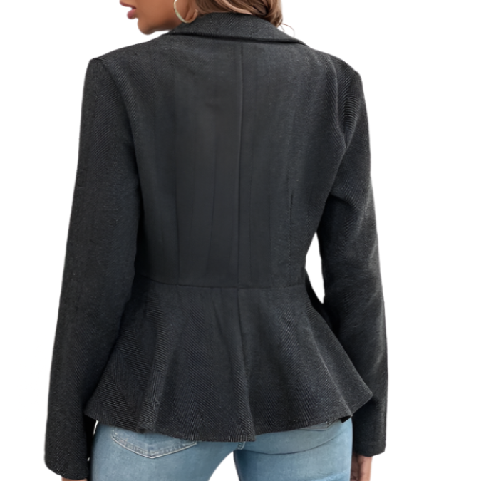 Jacquard Ruffle Blazer