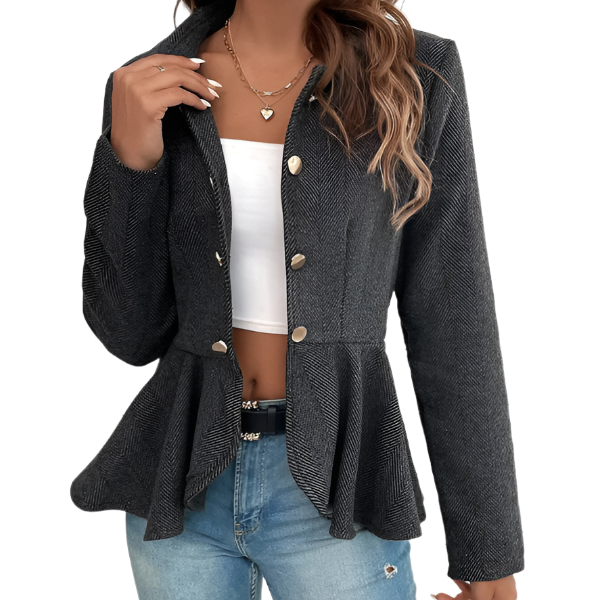 Jacquard Ruffle Blazer