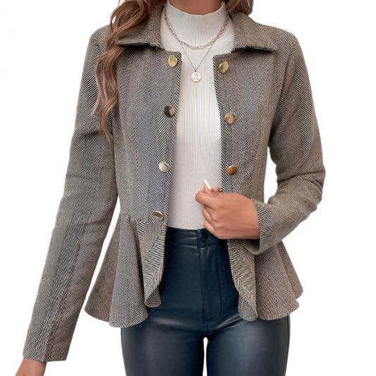 Jacquard Ruffle Blazer