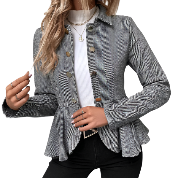 Jacquard Ruffle Blazer