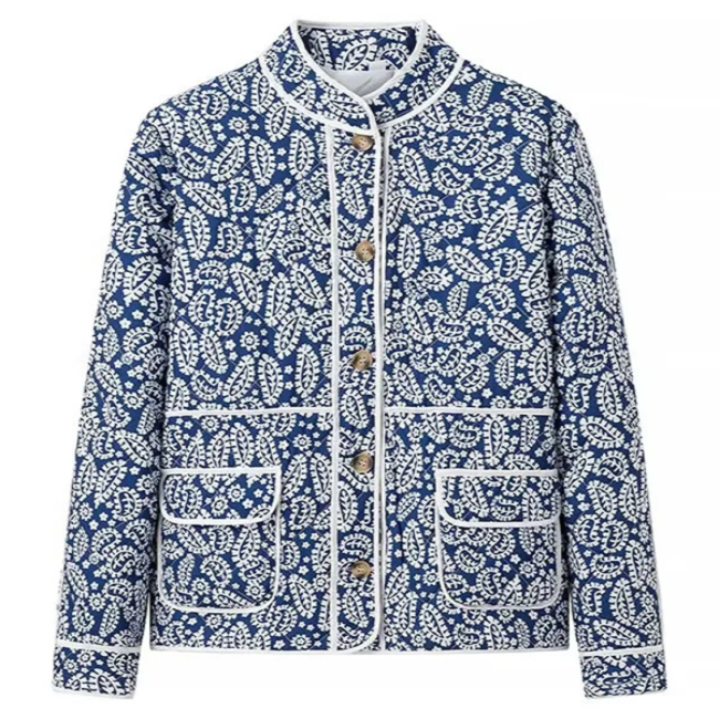 Blue Paisley Button Up Jacket