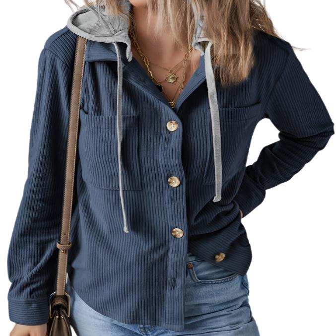 Button Up Jacket with Hood