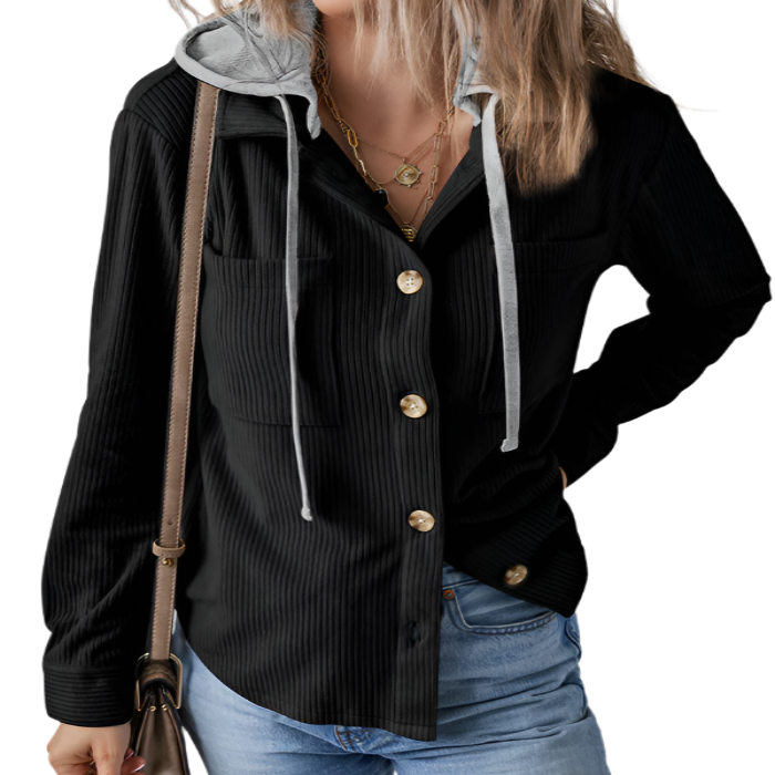 Button Up Jacket with Hood