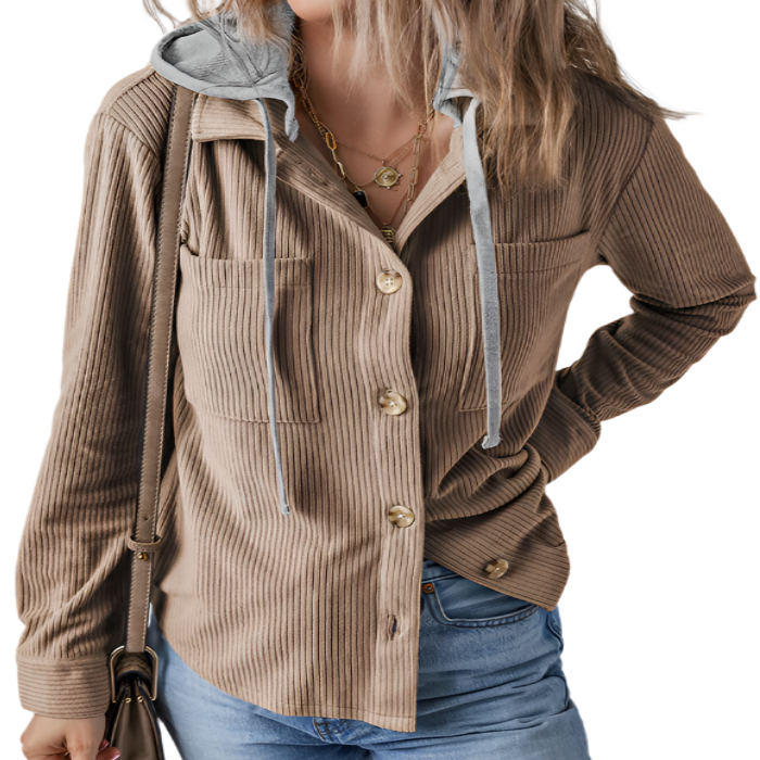 Button Up Jacket with Hood