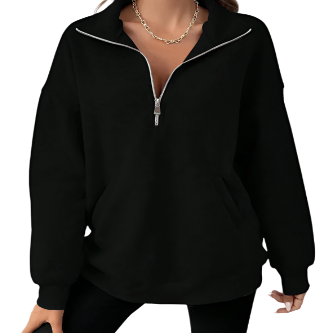 Half Zip Collared Sweatshirt