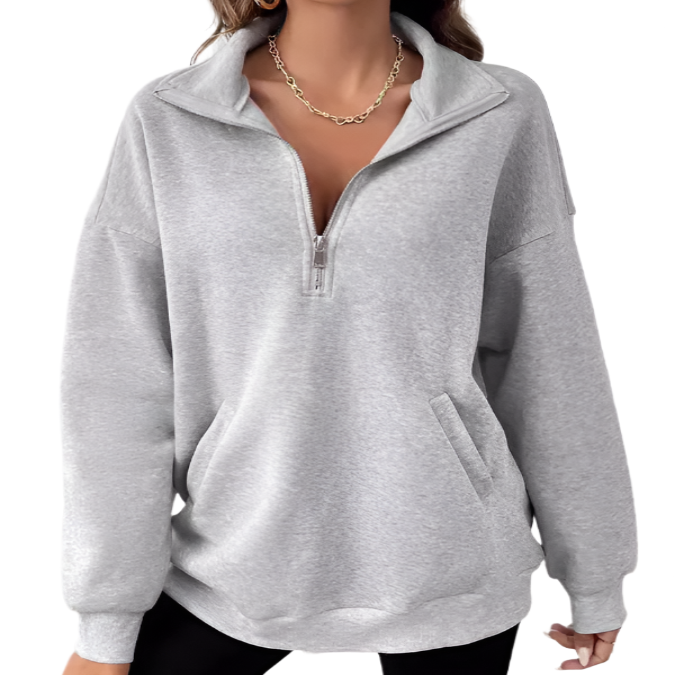 Half Zip Collared Sweatshirt