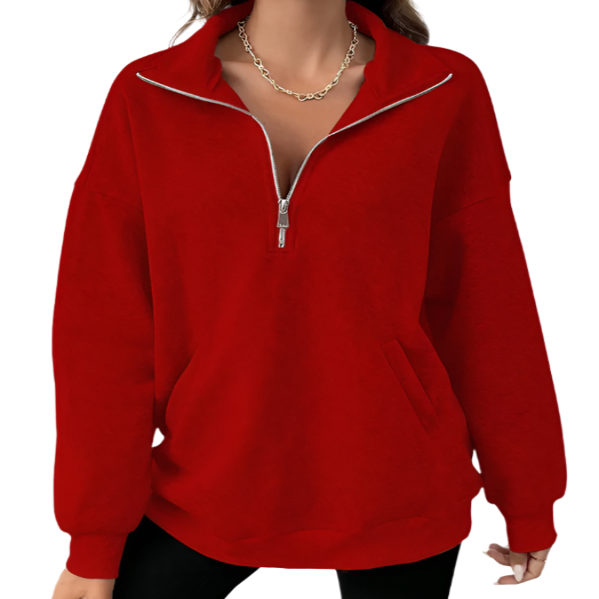 Half Zip Collared Sweatshirt