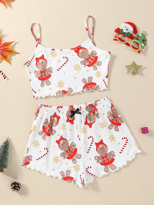 Christmas Snowflake Print Pajama Set