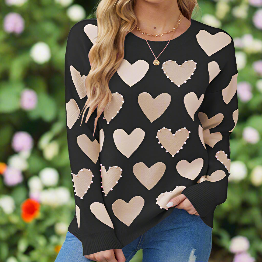 Love Round Neck Knitted Sweater