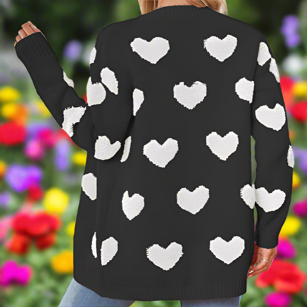 Heart Knitted Button Cardigan