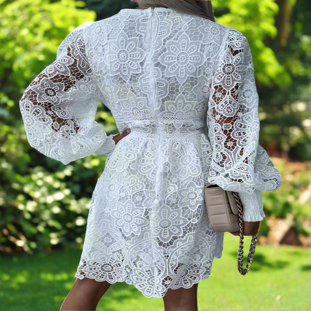 Long Sleeve Short Lace Dress