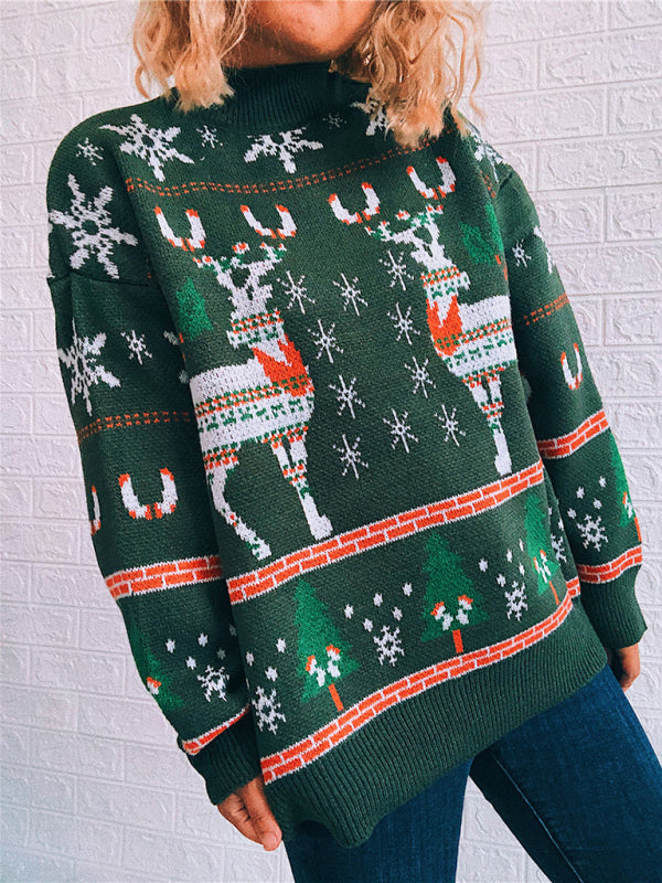 Reindeer & Snowflake Christmas Sweater