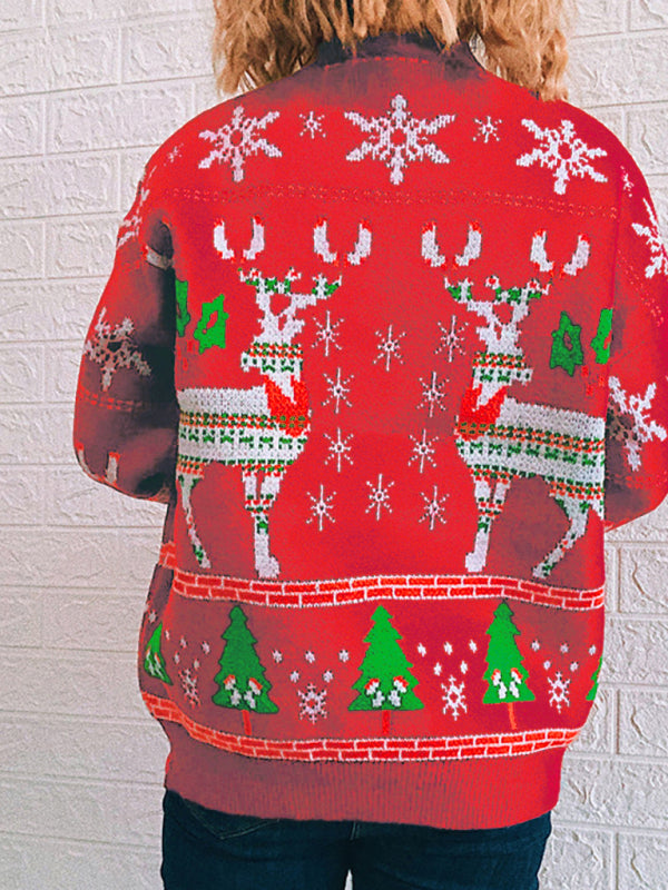 Reindeer & Snowflake Christmas Sweater