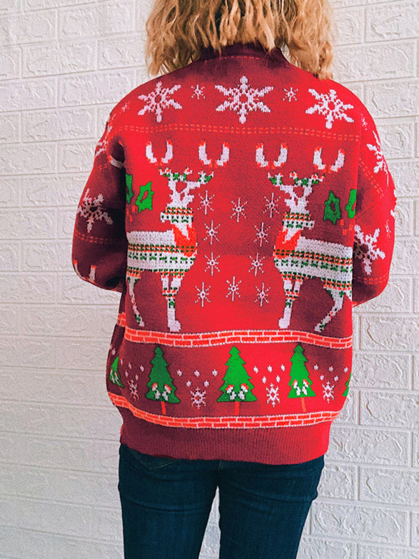 Reindeer & Snowflake Christmas Sweater