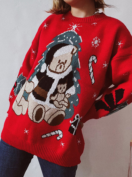 Christmas Teddy Bear Knit Sweater