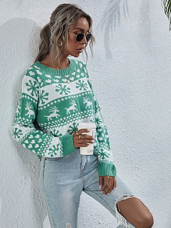 Reindeer Crew Neck Christmas Sweater