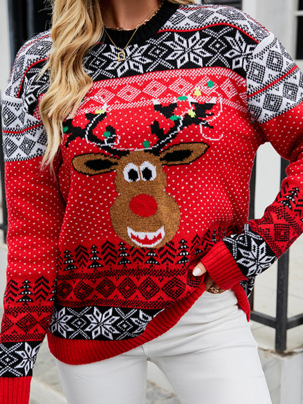 Christmas Reindeer Crew Neck Sweater