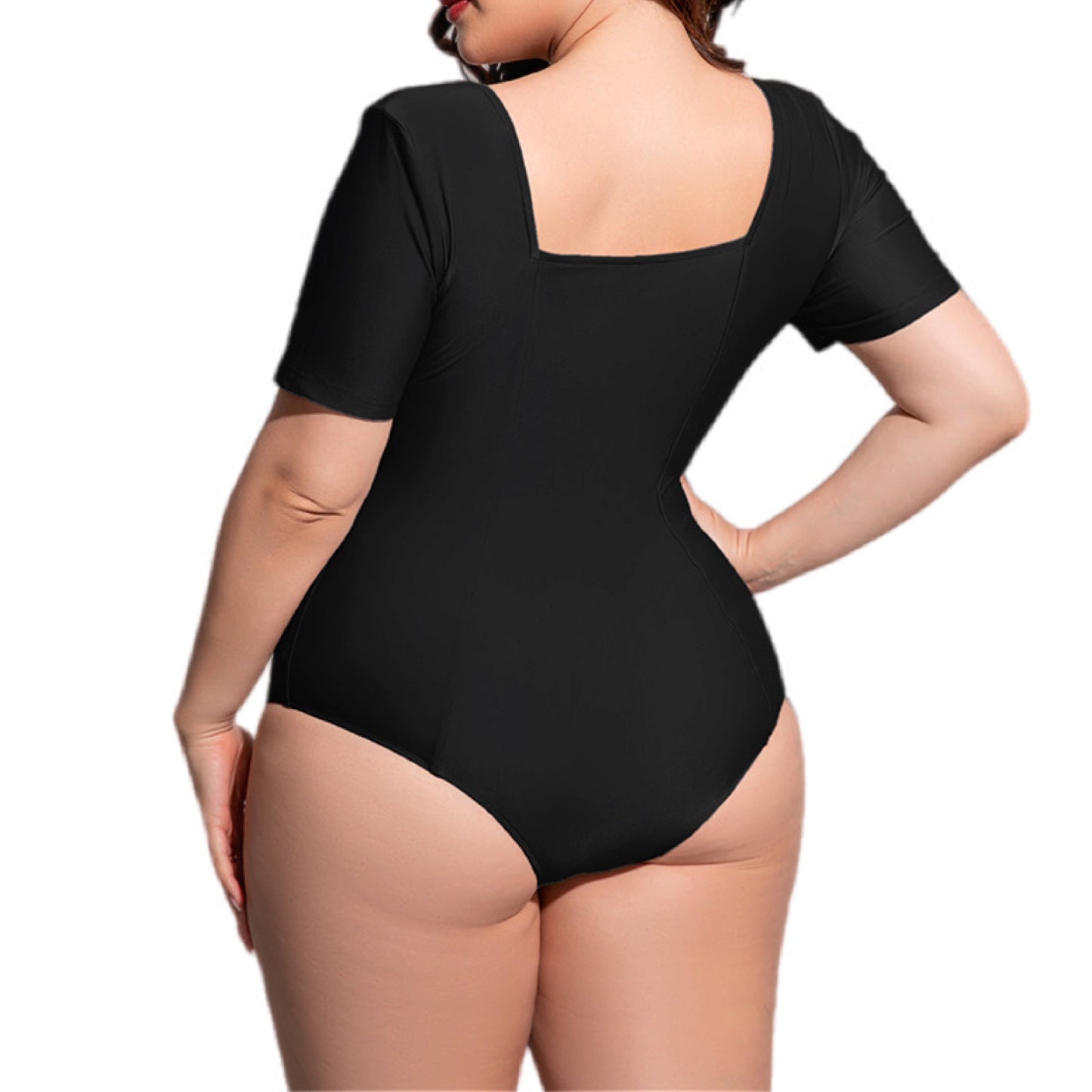 Plus Size Scoop Neck Short Sleeve One-Piece