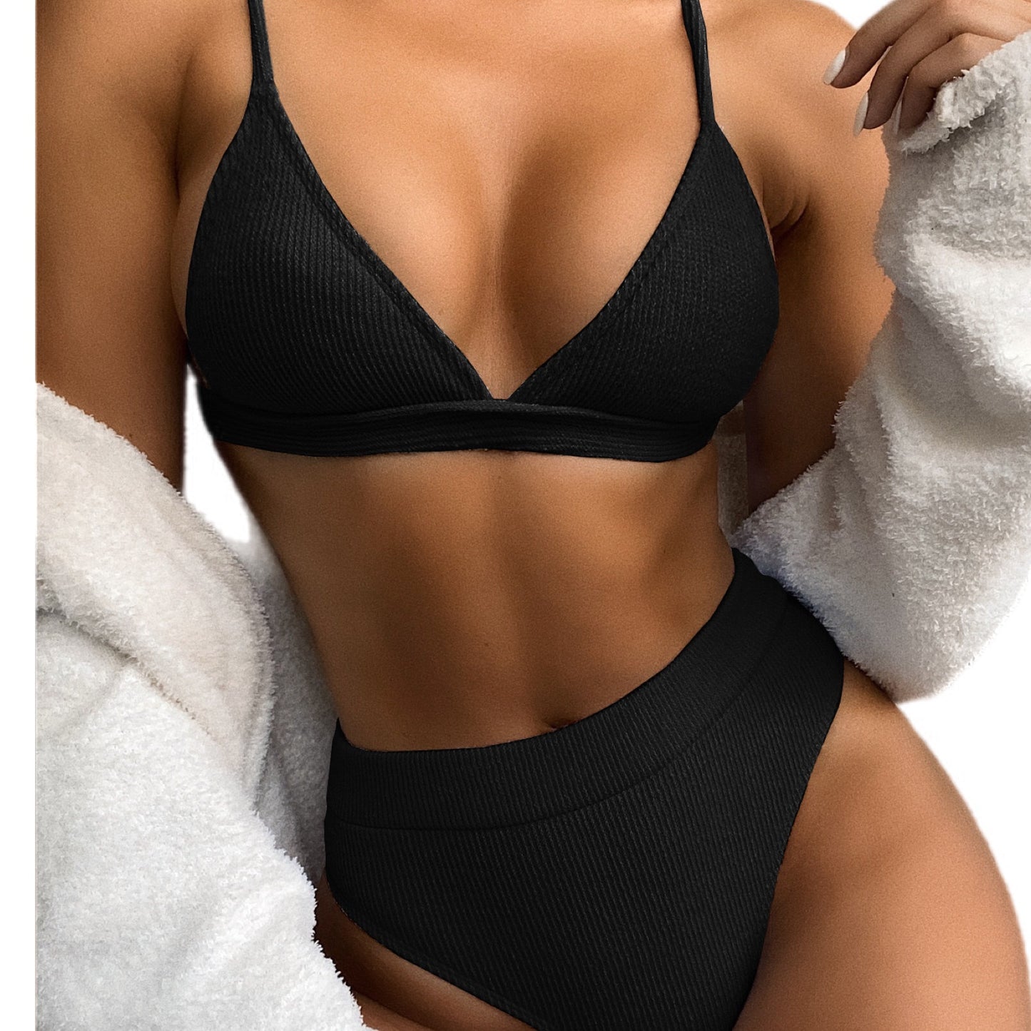 Back To Basics Spaghetti Strap Ribbed Bikini