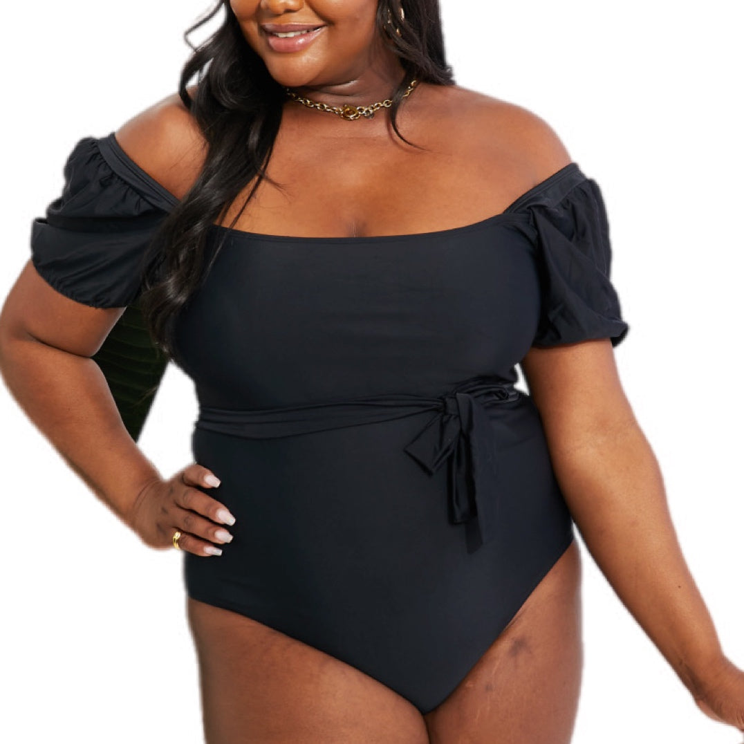 Puff Sleeve One-Piece With Tie Feature