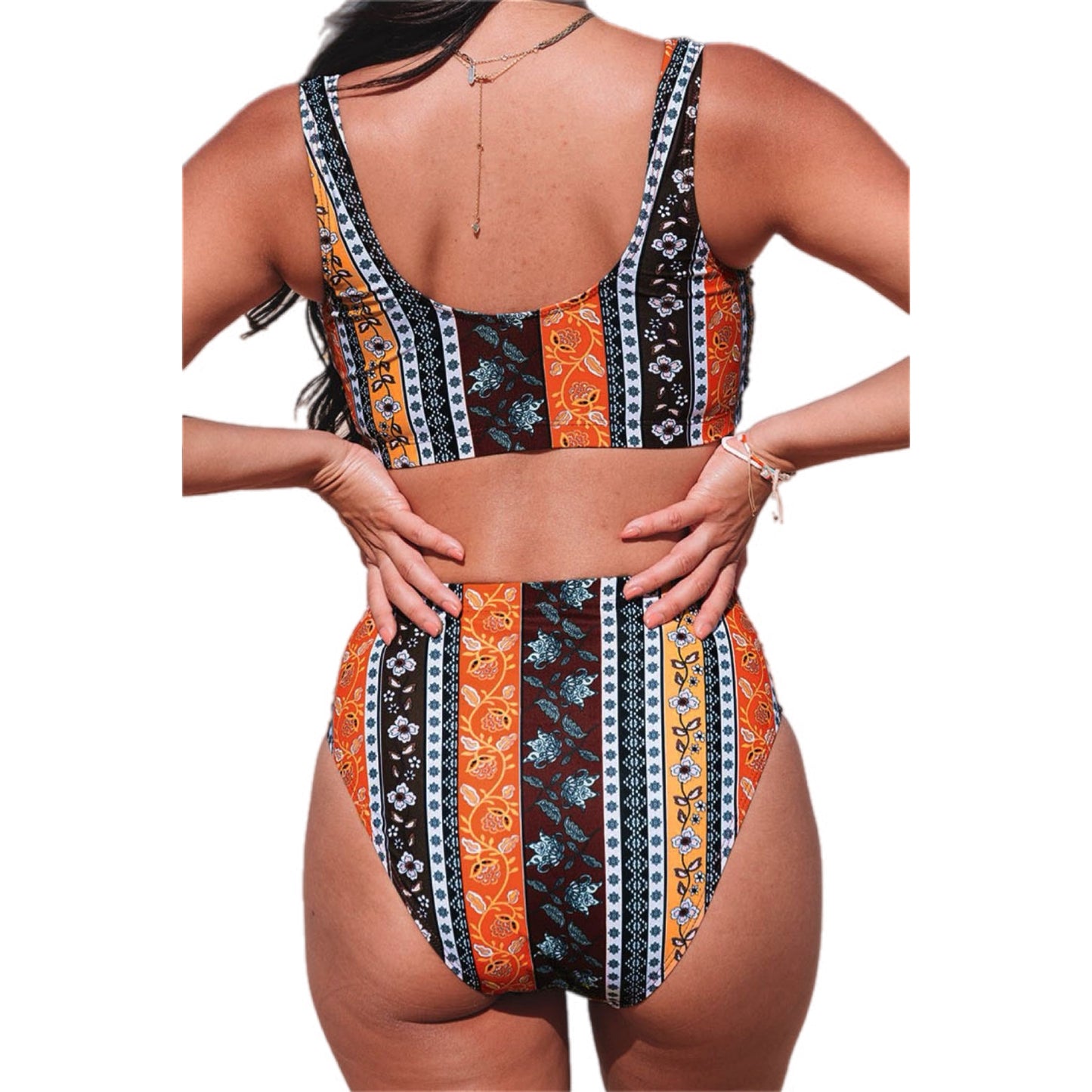 Printed Mid Waist Two-Piece Bikini