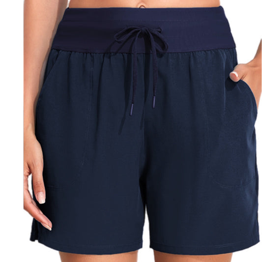 Drawstring Swim Shorts with Pockets