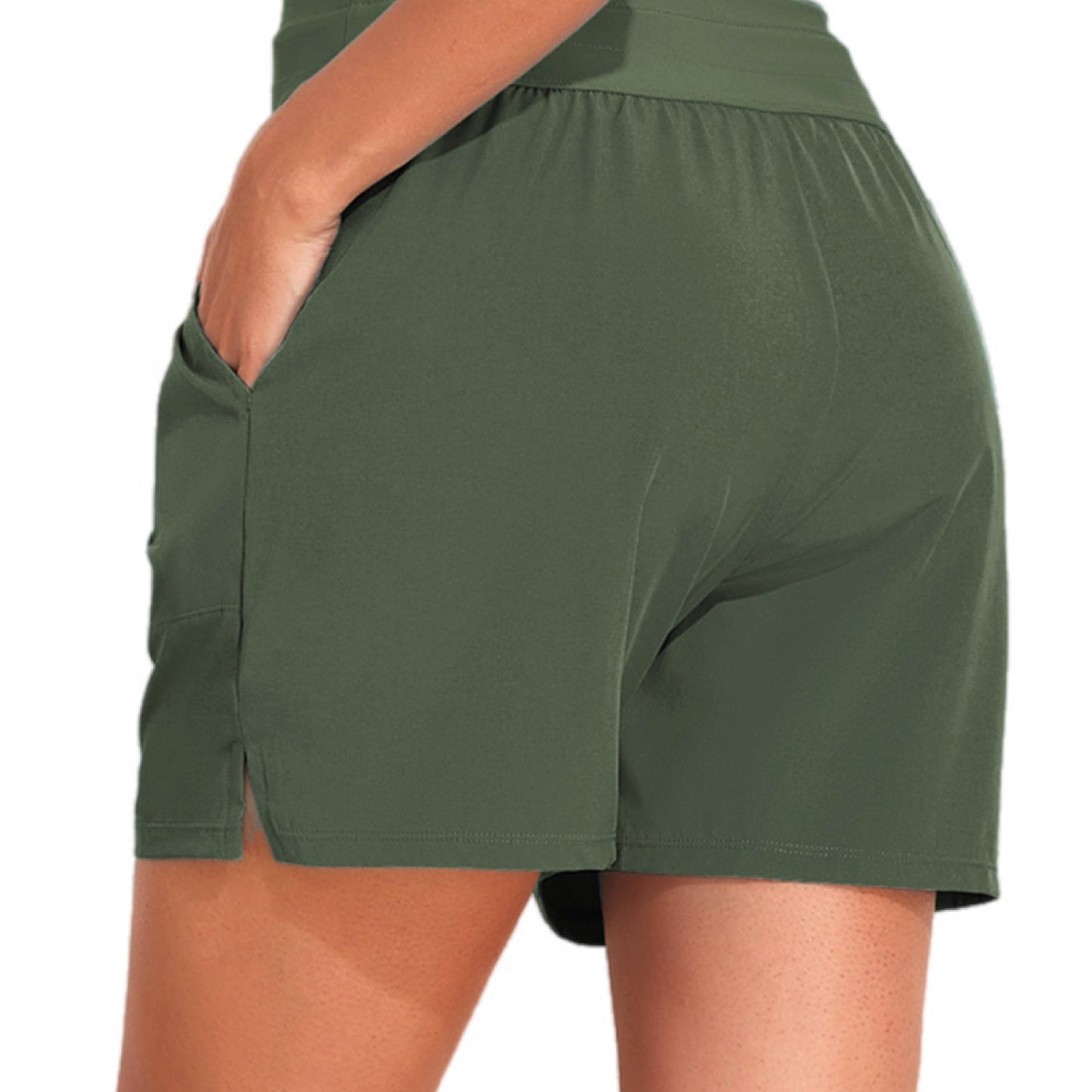 Drawstring Swim Shorts with Pockets