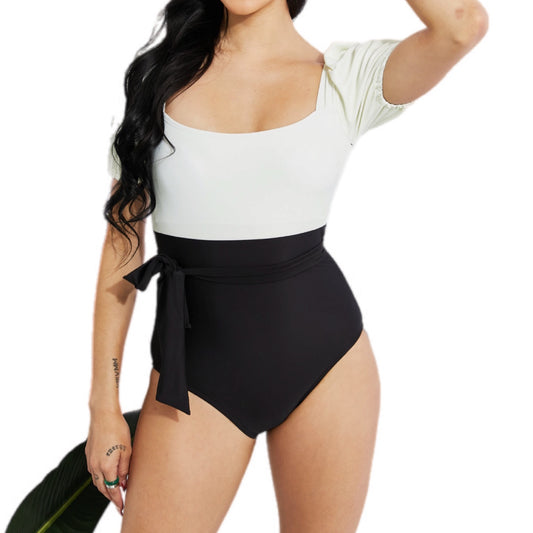 Elegant Air Puff Sleeve One-Piece