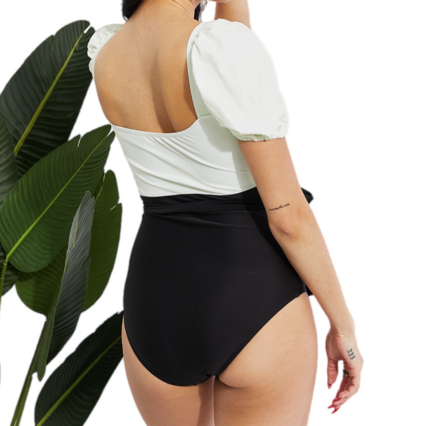 Elegant Air Puff Sleeve One-Piece