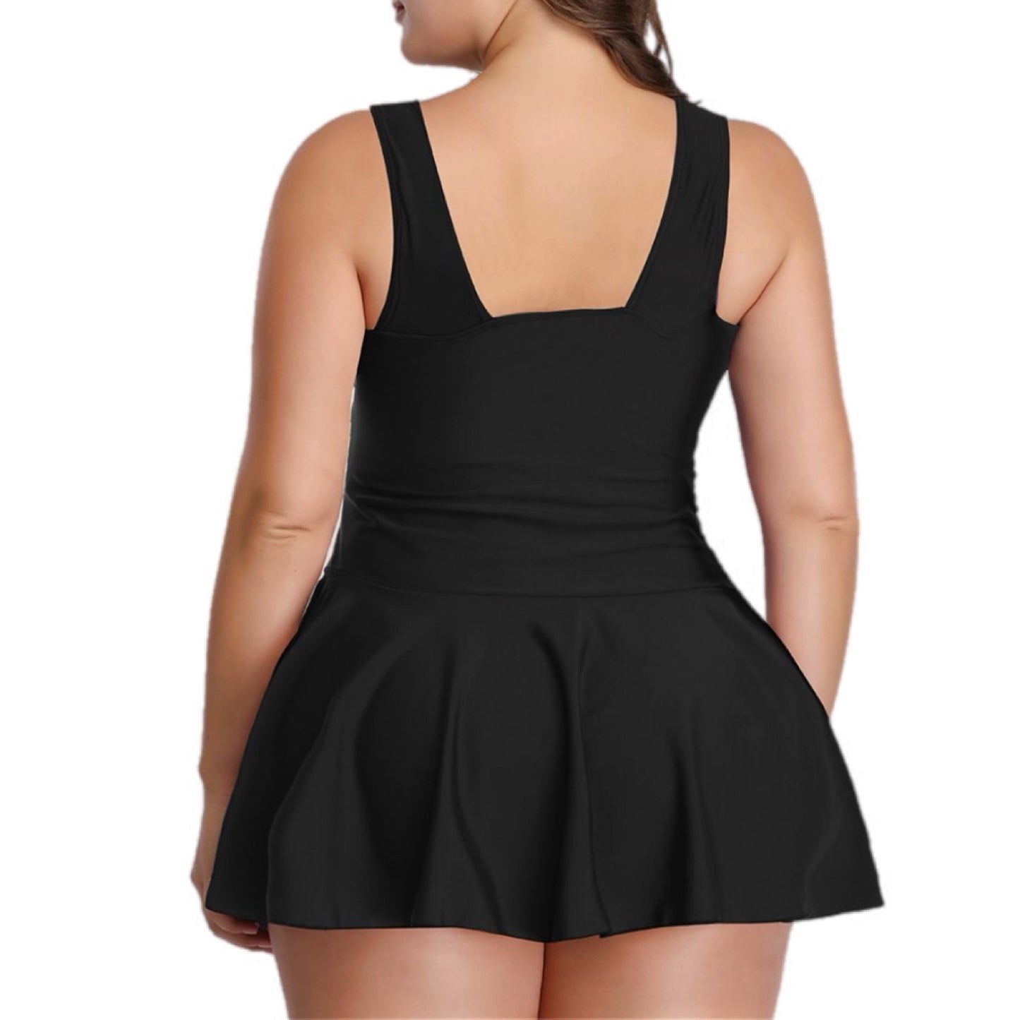 Plus Size Plunge One-Piece Swim Dress