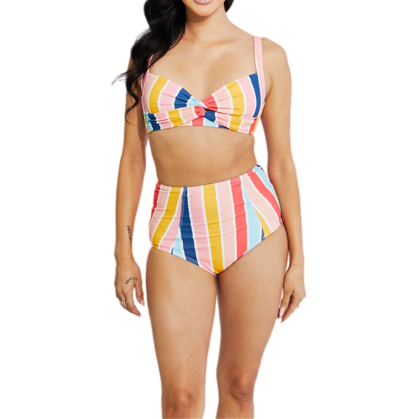 Striped High-Rise Bikini