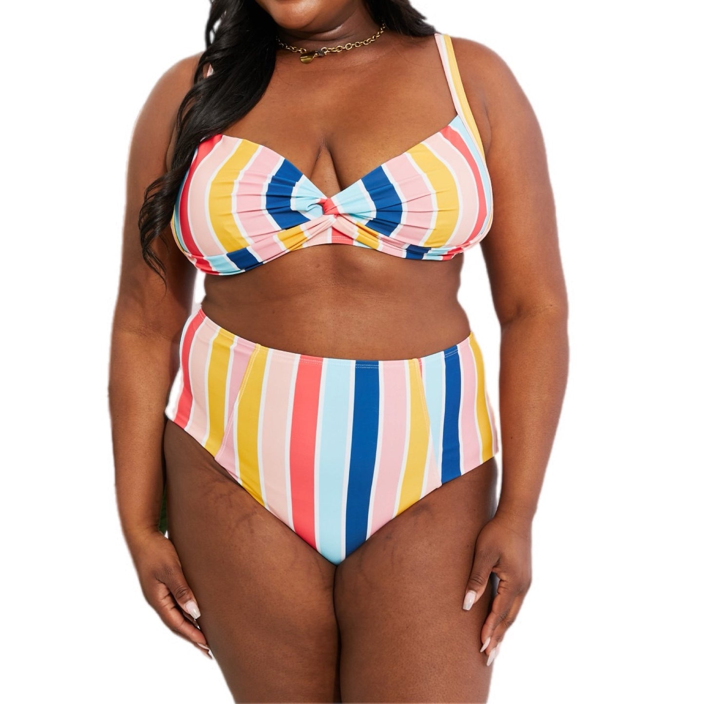 Striped High-Rise Bikini