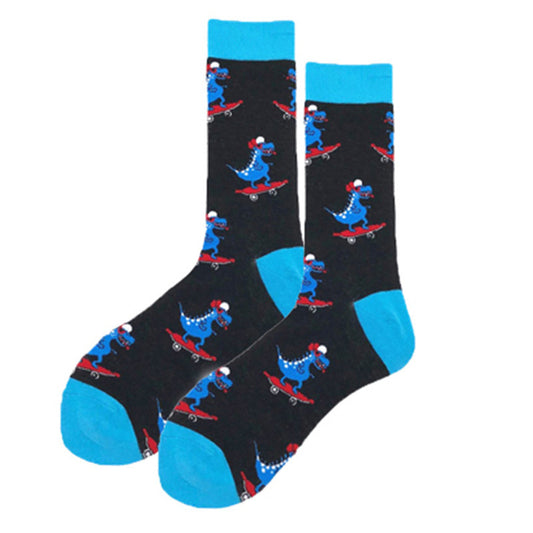 Men's Dinosaur Pattern Mid-Calf Socks