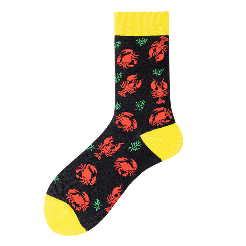 Men's Lobster Patterned Mid-Calf Socks