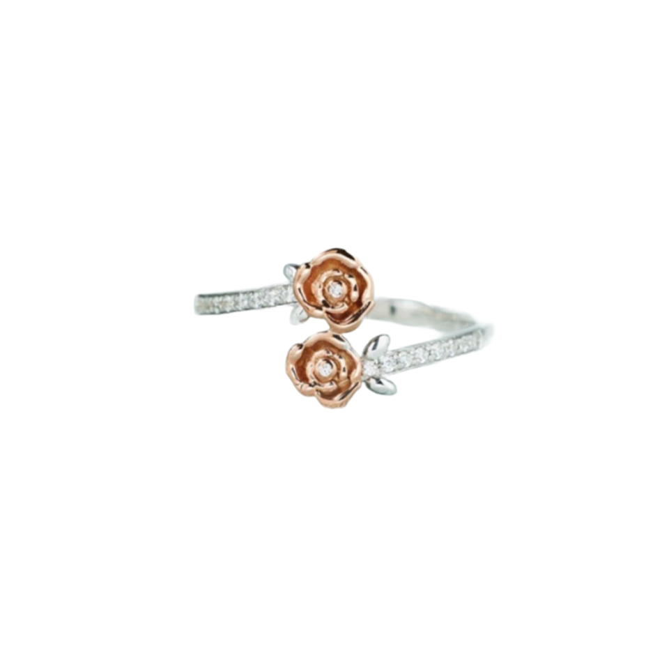 Rose Shape Inlaid CZ Ring