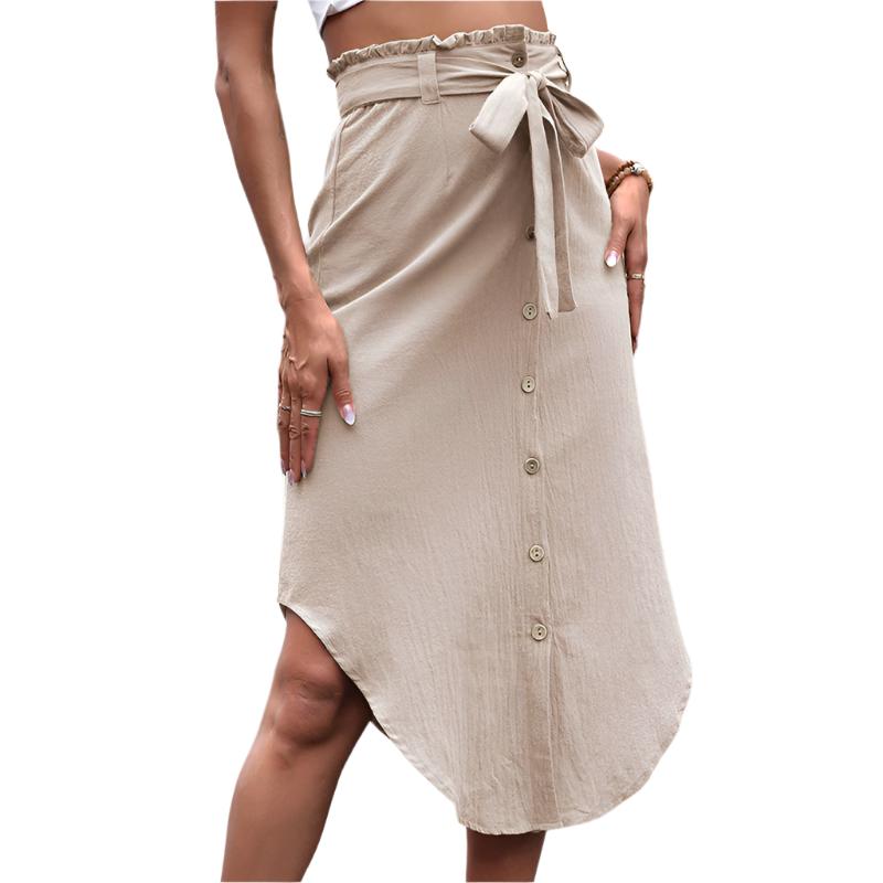 High Waist Button Up Skirt