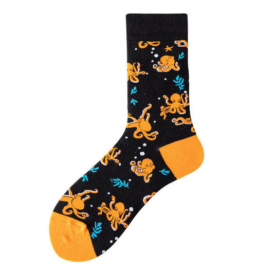 Men's Octopus Patterned Mid-Calf Socks