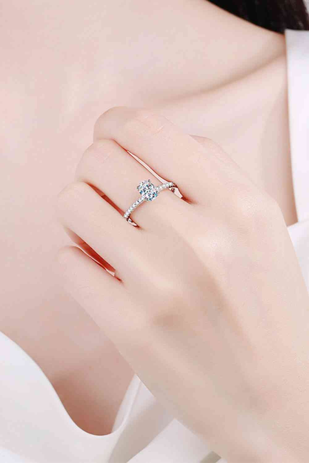 Moissanite Sterling Silver Solitaire Ring