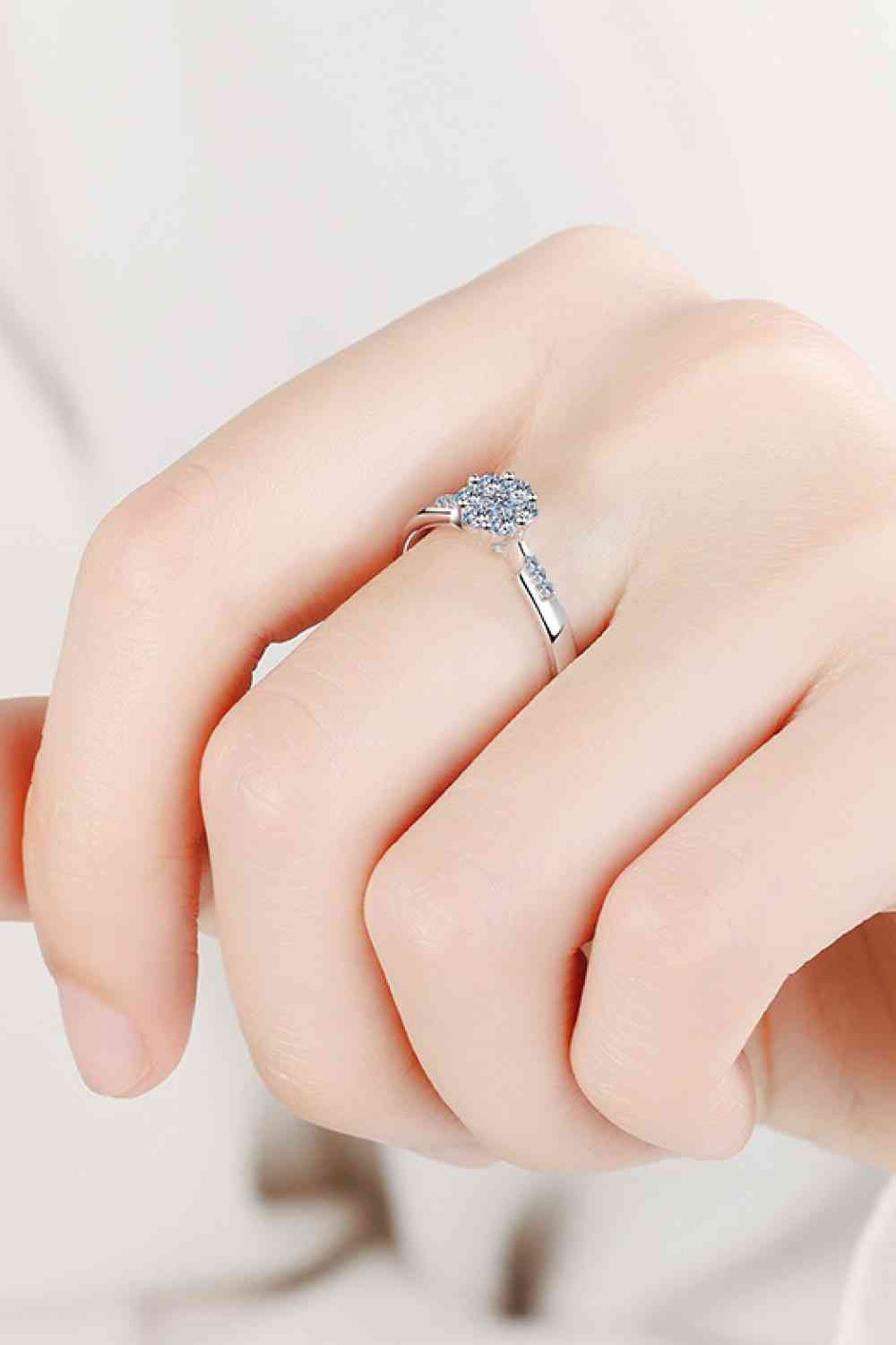 Moissanite Sterling Silver Solitaire Ring