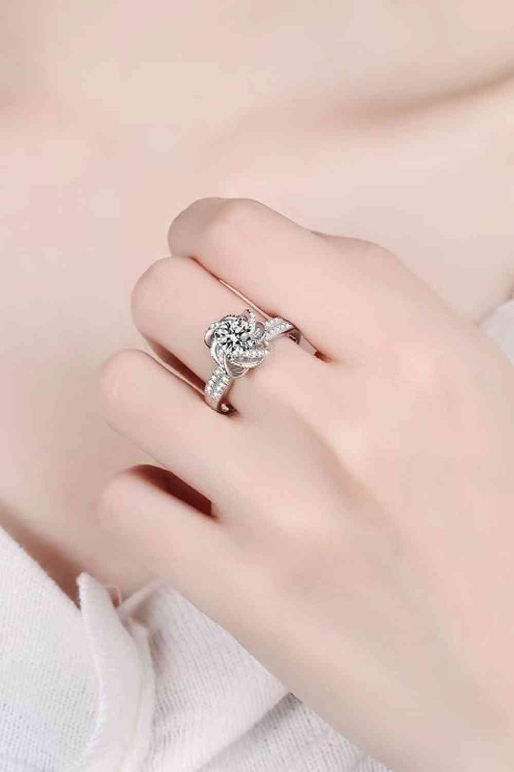 Moissanite Sterling Silver Solitaire Ring