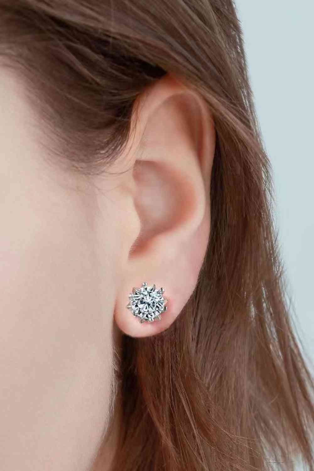 Moissanite Sterling Silver Stud Earrings