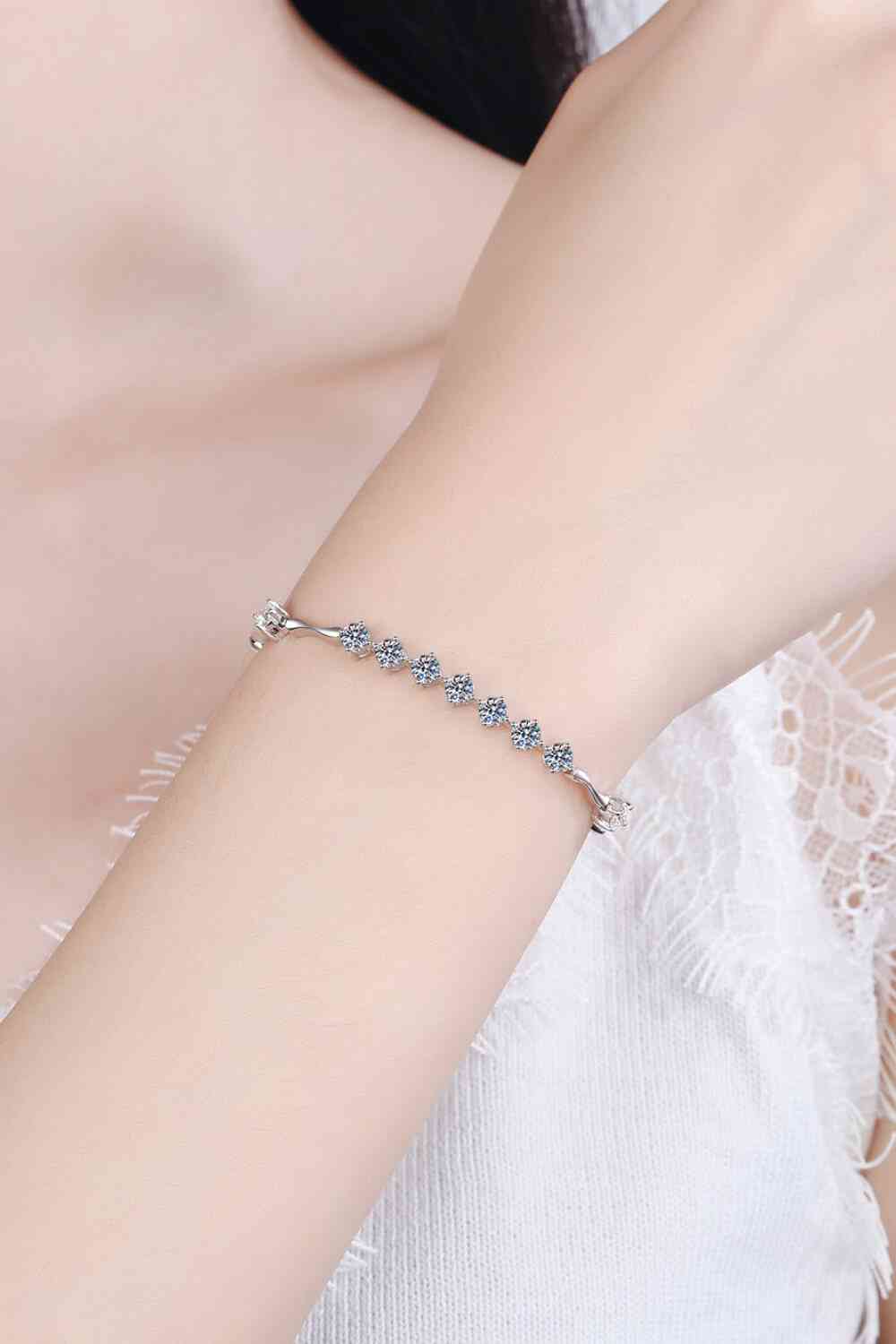 Moissanite Sterling Silver Bracelet