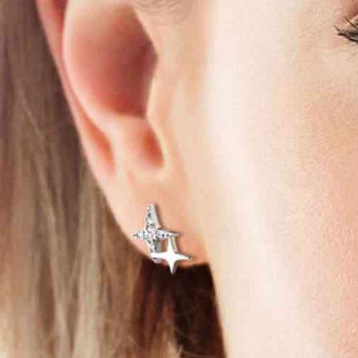 Moissanite Star Stud Earrings